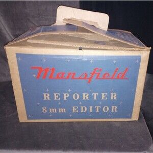 Vintage Mansfield Reporter 8mm film editor with 8mm Dry Splicer in Original Box